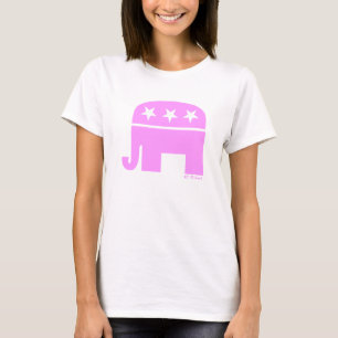 T-shirt Fière femme républicaine rose éléphant GOP