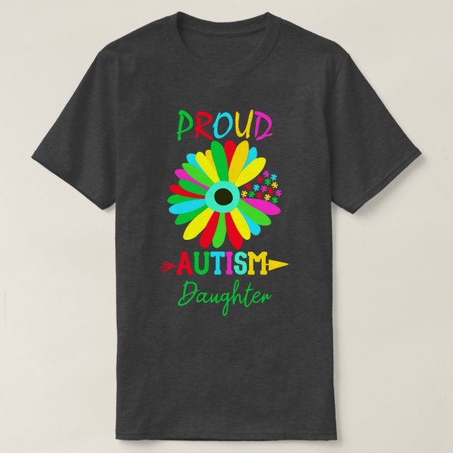 T-shirt fière fille autiste Sunflower (Design devant)