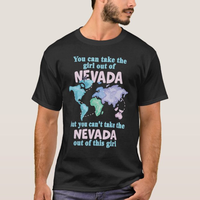 T-shirt Fière Fille Du Nevada Relocalisation Du Nevada (Devant)