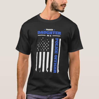 T-shirt Fière Fille Officier De Police Distorti Prin Arriè