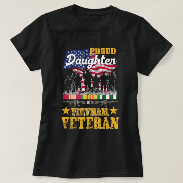 T-shirt Fière fille Viêt-nam vétéran de la guerre pour jum (Design devant)