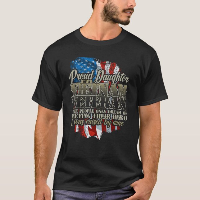 T-shirt Fière fille Vietnam Vétérinaire élevé par mon héro (Devant)