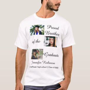 T-shirt Fière Frère de la Photo personnalisée Nom du diplô