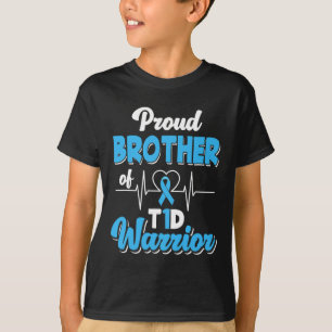 T-shirt Fière Frère D'Un Guerrier De T1D Diabète Diabétiqu