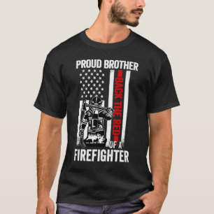 T-shirt Fière Frère D'Un Pompier De Retour L'Amérique Roug