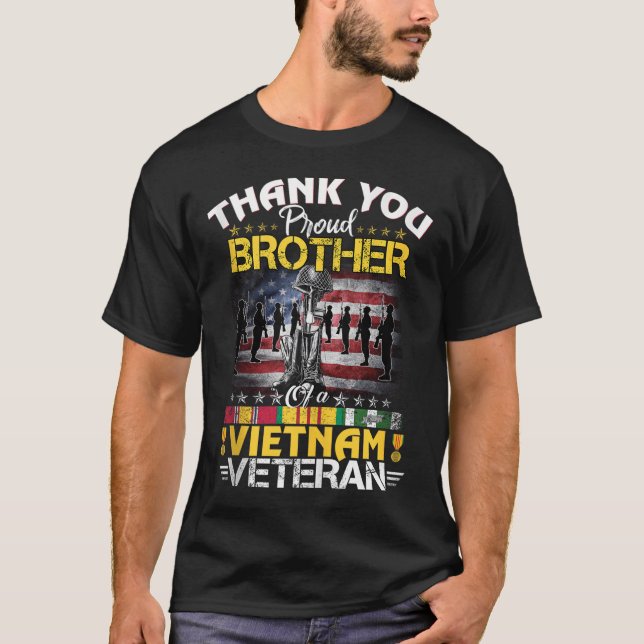 T-shirt Fière Frère D'Un Vétérinaire Du Vietnam - Vie Merc (Devant)