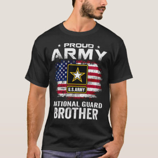 T-shirt Fière Garde Nationale de l'Armée Frère Drapeau Amé
