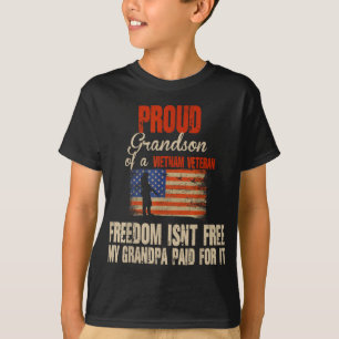 T-shirt Fière Grand-Fils Du Vietnam Famille Militaire Anci