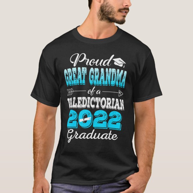 T-shirt Fière Grand Grand Grand-mère 2022 Valedictorian Cl (Devant)