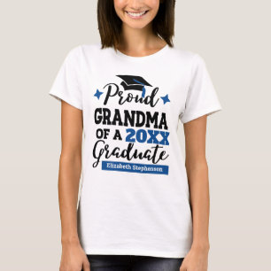 T-shirt Fière grand-mère de 2022 diplômé noir bleu tassel