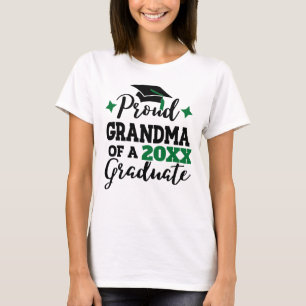 T-shirt Fière grand-mère de 2022 diplômé noir vert goût