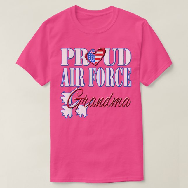 T-shirt Fière grand-mère de l'armée de l'air Coeur américa (Design devant)
