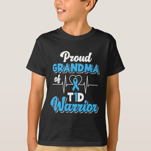 T-shirt Fière Grand-Mère D'Un Guerrier T1D Diabète Diabéti (Devant)