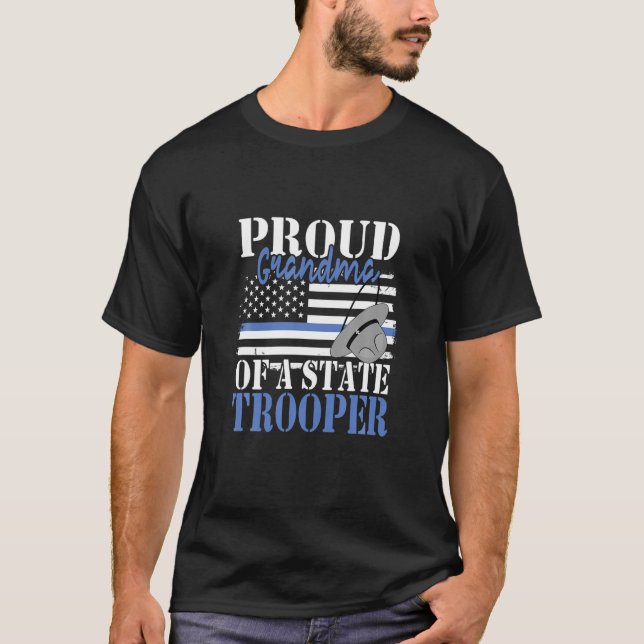 T-shirt Fière grand-mère d'un officier de police de l'état (Devant)