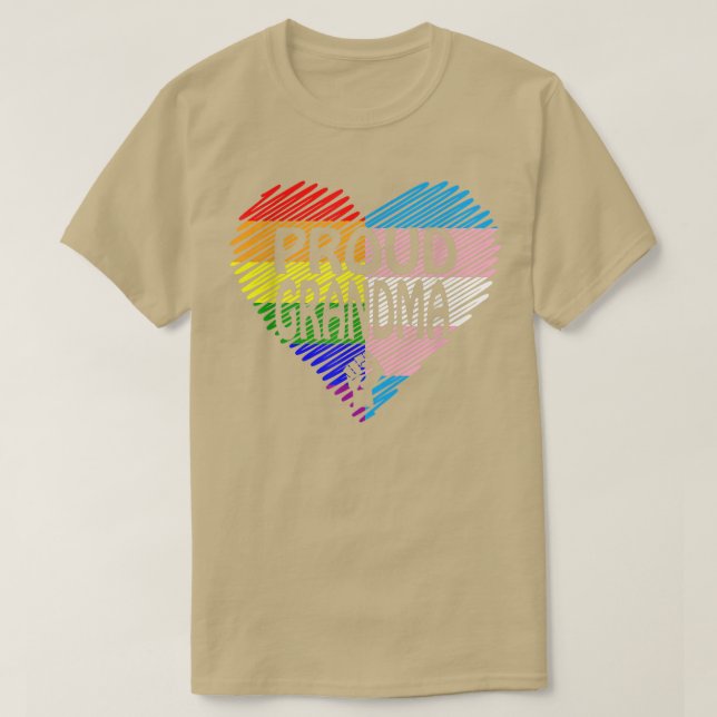 T-shirt Fière grand-mère LGBT avec arc-en-ciel et transgen (Design devant)