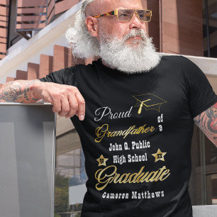 T-shirt Fière grand-père de la Graduate Nom Graduate