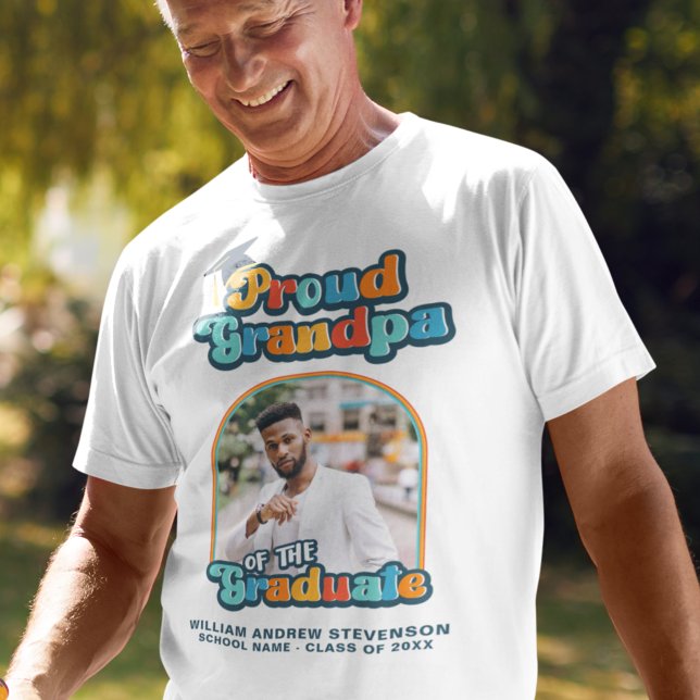 T-shirt Fière grand-père de la photo diplômée super retro (Créateur téléchargé)