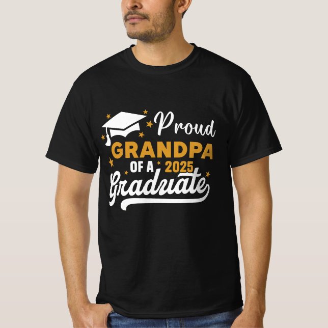 T-SHIRT FIÈRE GRANDPA D'UNE CLASSE DE DIPLÔME 2025 DE 2025 (Devant)