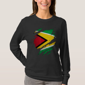 T-shirt Fière Guyanan Torn déchiré Guyana Drapeau