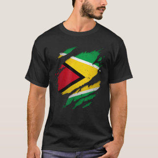 T-shirt Fière Guyanan Torn déchiré Guyana Drapeau