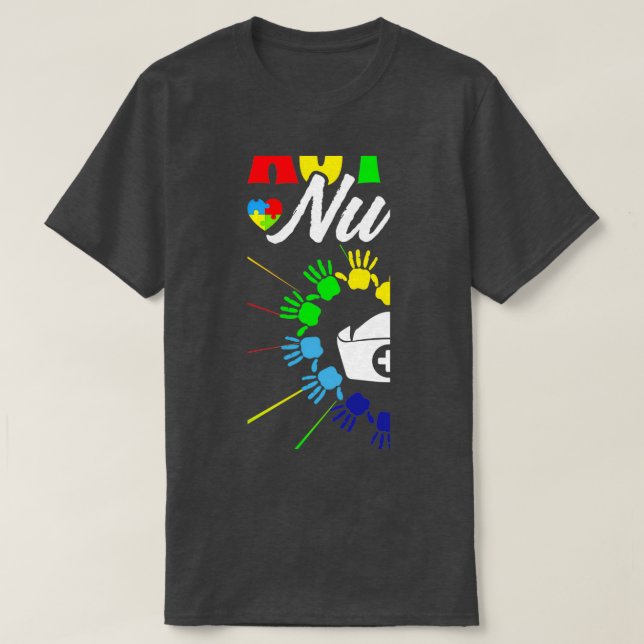 T-shirt Fière infirmière Sensibilisation sur l'autisme Hom (Design devant)