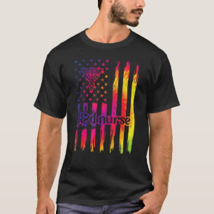 T-shirt Fière L&d Nurse Us Drapeau Travail Et Livraison In