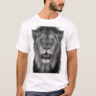 T-shirt Fière Lion en noir et blanc