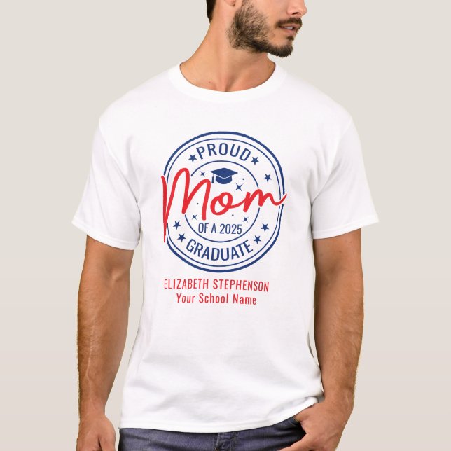 T-shirt Fière maman de la famille de diplômés jumelage (Devant)