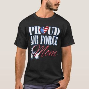 T-shirt Fière maman de la Force aérienne Chemise US Coeur 