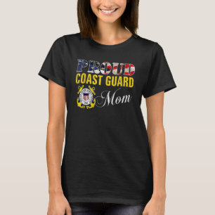 T-shirt Fière Maman De La Garde Côtière Avec Drapeau Améri