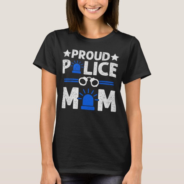 T-shirt Fière maman de la police (Devant)