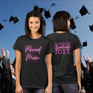 T-shirt Fière Maman Diplômée Rose Néon