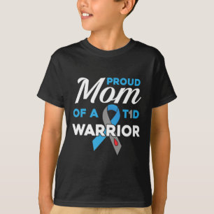T-shirt Fière Maman Du Diabète Guerrier T1D Sensibilisatio