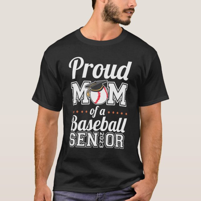 T-shirt Fière Maman D'Un Senior De Baseball 2023 3 (Devant)