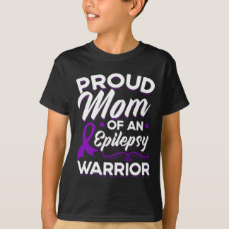 T-shirt Fière Maman D'Une Épilepsie Guerrière Lauréats De 
