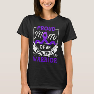T-shirt Fière Maman D'Une Épilepsie Guerrière Lauréats De 