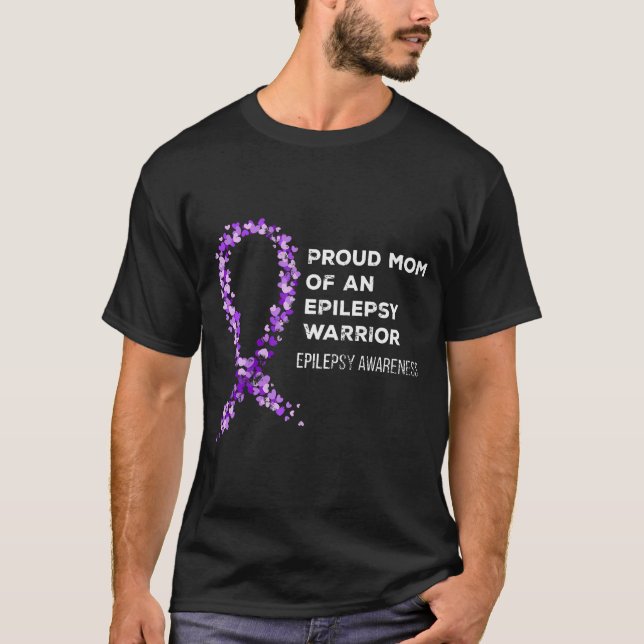 T-shirt Fière Maman D'Une Épilepsie Guerrière Lauréats De  (Devant)