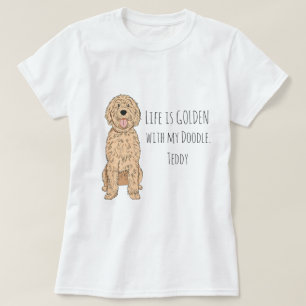 T-shirt Fière maman Goldendoodle Nom personnalisé Amateur
