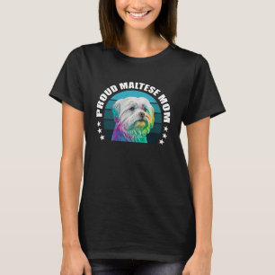 T-shirt Fière maman maltaise mignonne chien maltais Mama a