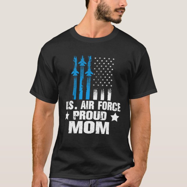 T-shirt Fière maman US Airforce Militaire Anciens Combatta (Devant)