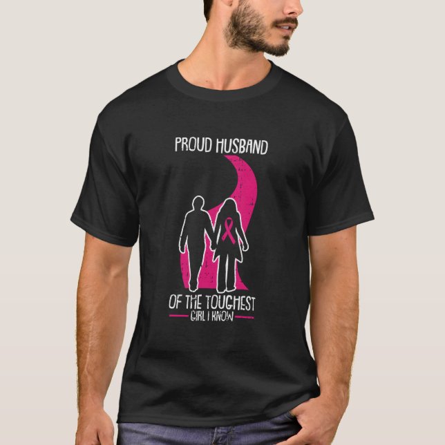 T-shirt Fière Mari Conscience du cancer du sein K Ribbon W (Devant)
