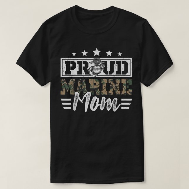 T-shirt Fière Marine Militaire Vétérinaire Maman Maman Mam (Design devant)