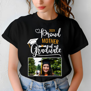 T-shirt Fière mère d'un diplômé Photo Parent Personnalisé