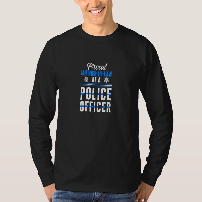 T-shirt Fière Mère En Droit D'Un Policier Cool Mothe (Devant)