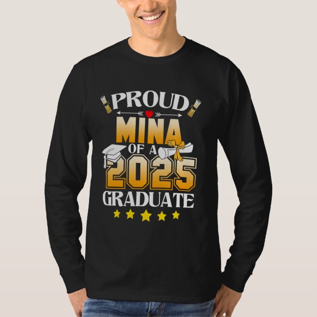 T-shirt Fière Mina d'une classe de Mina Diplômée de 2025 S (Devant)