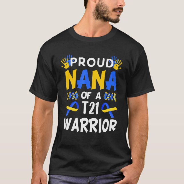 T-shirt Fière Nana Du T21 : Sensibilisation Au Syndrome De (Devant)