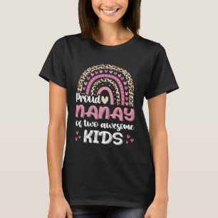 T-shirt Fière Nanay De Deux Enfants Leopard Rainbow Filipi