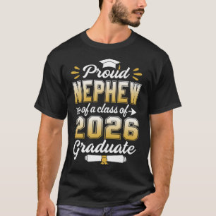 T-shirt Fière Nephew D'Une Classe De 2026 Diplômé En Coeur