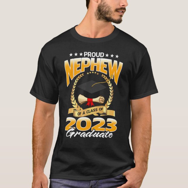 T-shirt Fière Nephew D'Une Classe De Diplômés De 2023 (Devant)