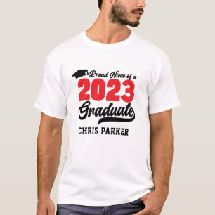 T-shirt Fière nièce d'un Diplômé Red Bold Script 2023